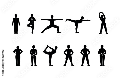 Yoga Poses Silhouette Collection