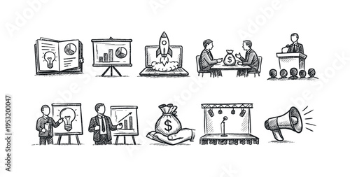 Business Concepts Doodle Icons