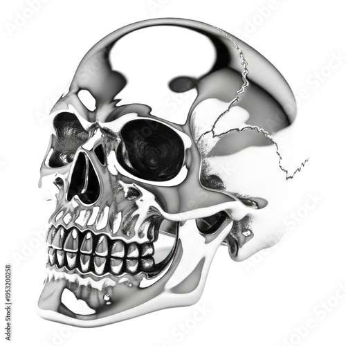 3D Cartoon Skull with Headphones Isolated Transparent BG Cutout PNG