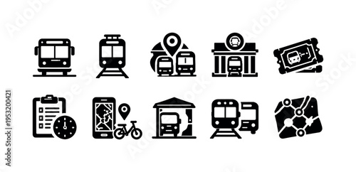 Public Transport Icons Collection