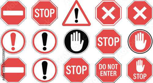 Set of traffic and road signs icons