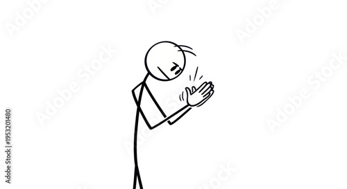 Man Clapping Hands in Approval Gesture.