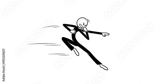 Man Running in Business Suit Illustration.