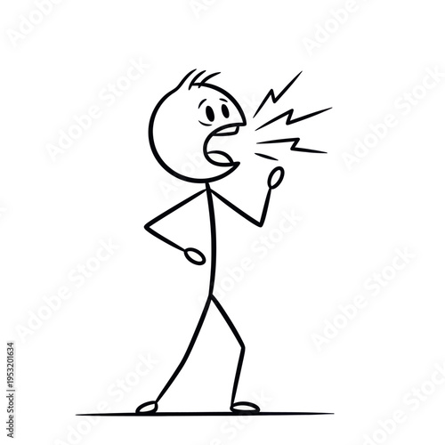 Man Screaming Loudly with Angry Expression.