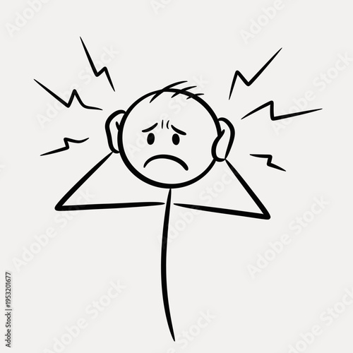 Angry Cartoon Character with Frustrated Expression.