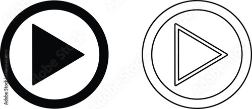 Play Button Icons Set Vector