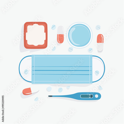 マスクティッシュ薬ベクター背景素材