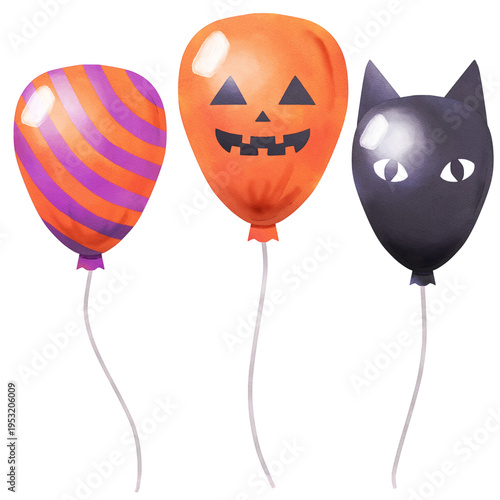 Photography Halloween balloons CIipart transparent PNG Cute pumpkin and black cat