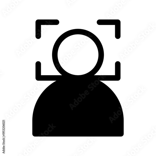 Facial Recognition Icon Vector Symbol Design Illustration