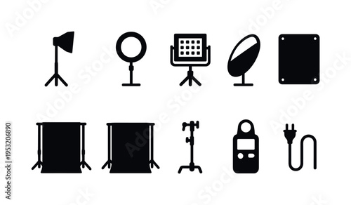 Studio Lighting Equipment Icons