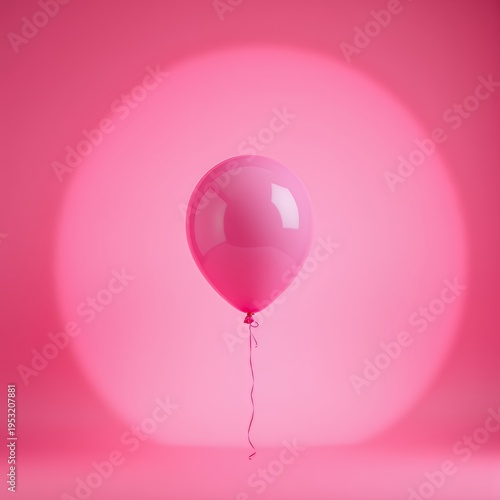 Single pink balloon on pink backdrop studio backdrop backdrop studio background light floor empty abstract wall modern design gradient product interior