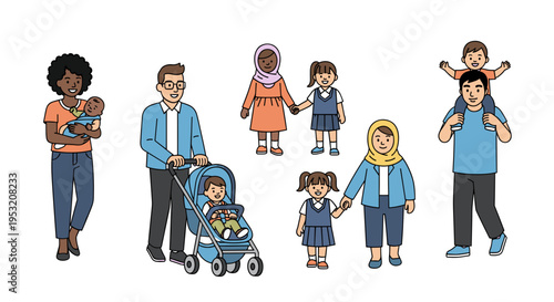 Diverse group of people representing family and community togetherness