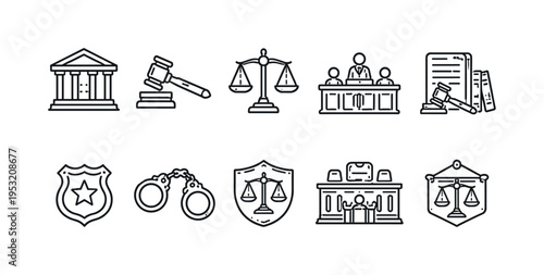 Legal Icons For Justice System Use