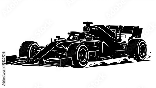 High Speed Formula Racing Car Silhouette