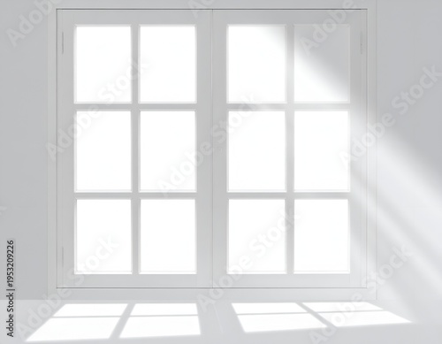 A bright white window with sunlight streaming across it