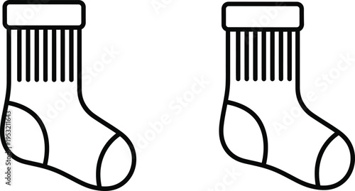 Pair of Cotton Socks Line Icon Illustration Vector