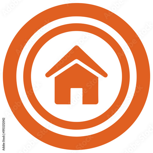 Home icon inside circular target symbol representing property navigation location marker