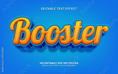Editable text effect with a modern 3D booster style
