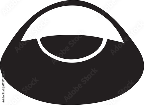 Clean silhouette vector design featuring a sleek, abstract solid black fill women's handbag, symbolizing fashion, style, and accessory elegance