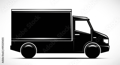 Silhouette of a Delivery Truck - Transportation and Logistics Illustration.