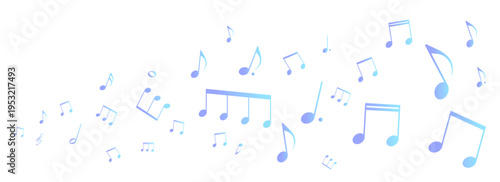 カラフルな音符のフレームイラスト　背景イラスト