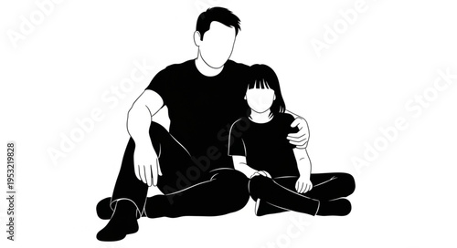 Father and Daughter Silhouette - A Bond of Love and Connection.