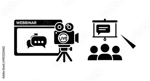Webinar live streaming presentation online.