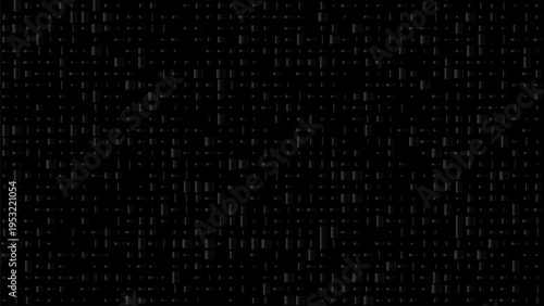 Vector illustration of a dark digital grid with vertical binary data pulses for secure fintech and IT analytics.