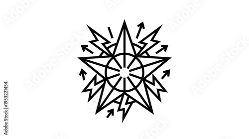 Abstract Geometric Star Burst Symbol