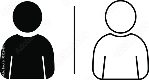 Black and White Person Icon Set Vector