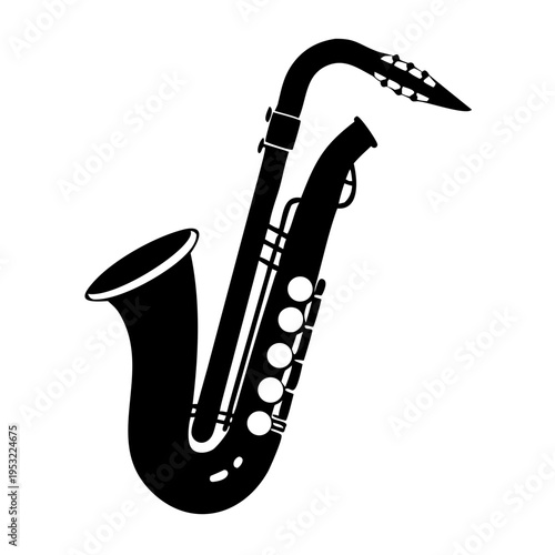 baritone saxophone icon silhouette illustration for music, instrument, and jazz performance design