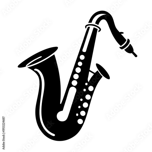 tenor saxophone icon silhouette illustration for music, instrument, and jazz performance design