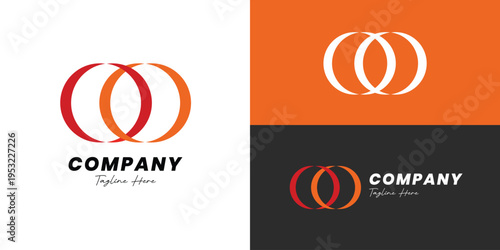 OO Logo Design, Double O Letter Monogram, Minimal Modern Initials Branding Logo Template