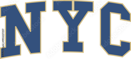NYC NY new york logo slogan varsity usa collgege t-shirt design Slogan Logo Graphic Vector. Tee shirt and apparel print in trend style. Vector illustration.
