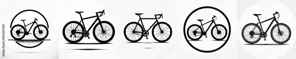 Fototapeta premium Vector silhouette of bicycle