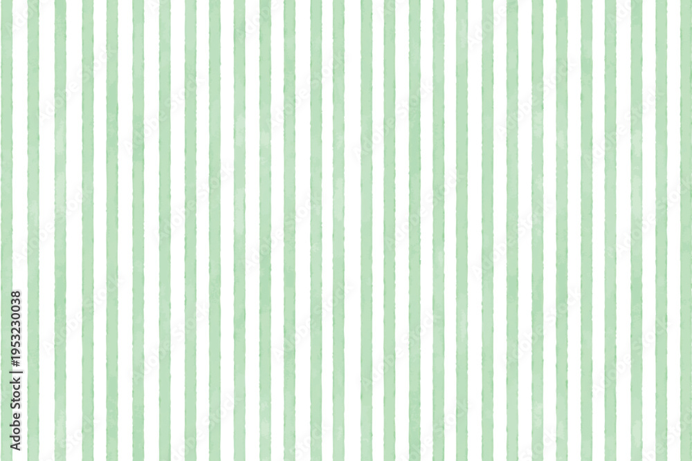 Fototapeta premium 水彩みどりの手描きストライプ背景 間隔狭め Adobe Illustrator Artwork 