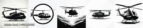 Foto Vector silhouette of helicopter