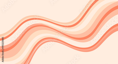A vibrant wavy line illustration in shades of orange and peach on a soft background