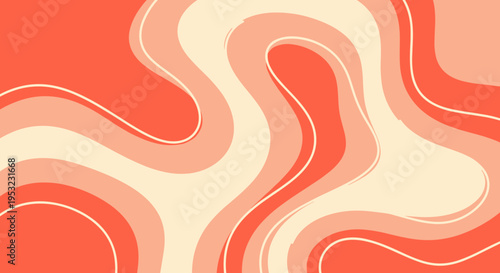 A vibrant abstract vector graphic with wavy lines and orange hues
