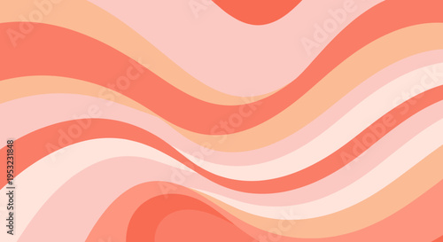 A vibrant and modern abstract vector graphic featuring wavy lines in various shades of pink and orange
