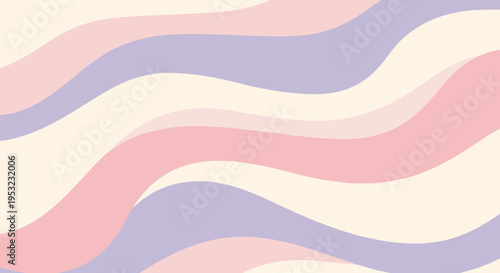 A minimalist vector graphic featuring wavy lines in pastel colors