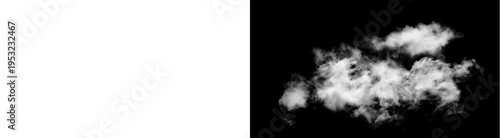 Canvastavla PNG image of A dramatic, isolated, fluffy white cumulus cloud with soft shadows and realistic texture on transparent background