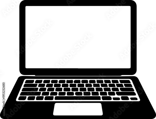 Minimalist Laptop Icon Silhouette