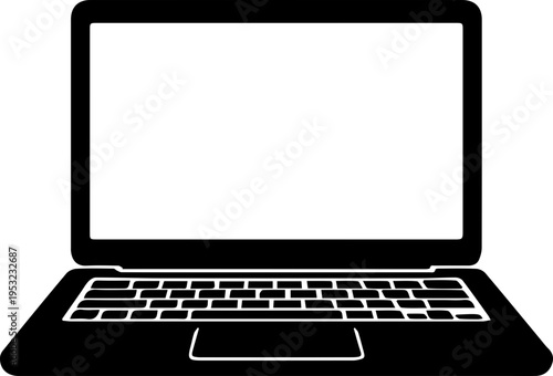 Minimalist Laptop Icon Silhouette