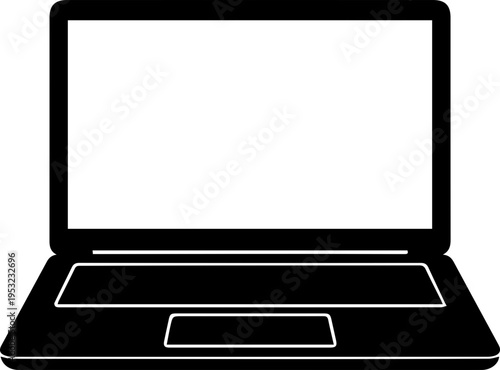 Minimalist Laptop Icon Silhouette