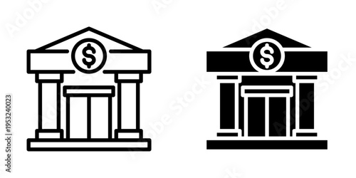 Bank icon, element icon for design branding, print, and digital media