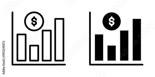 Bar chart icon, element icon for design branding, print, and digital media