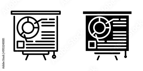 Data presentation icon, element icon for design branding, print, and digital media