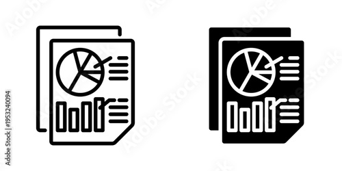 Business report icon, element icon for design branding, print, and digital media
