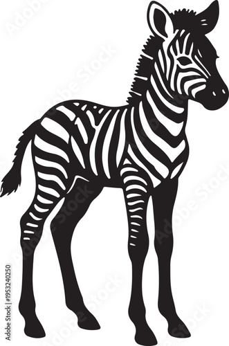 Zebra Foal Silhouette Baby Zebra Animal Cute Wildlife Safari Icon